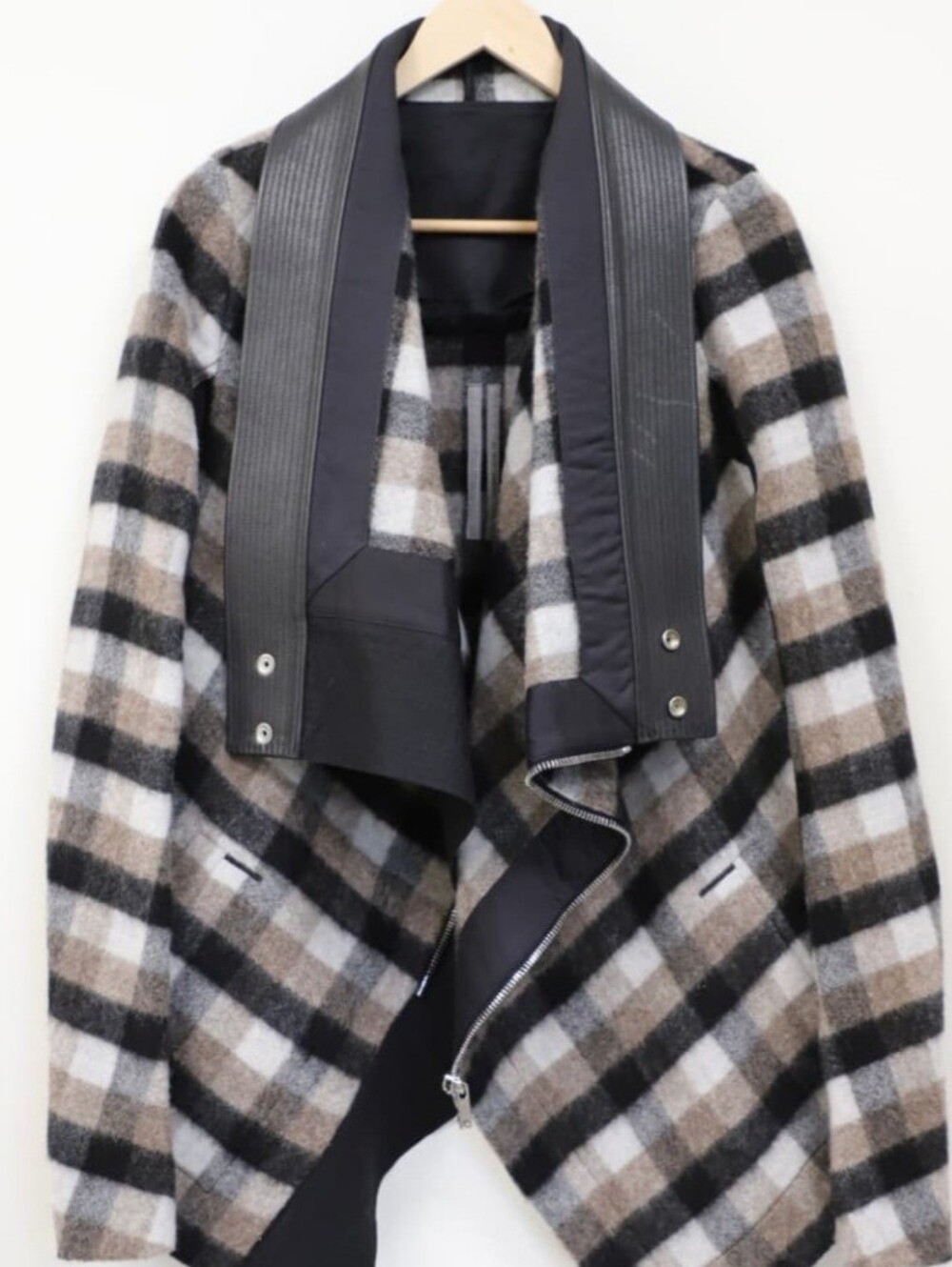 Rick Owens Exploder Check Drape Wool Jacket - Picture 8 of 13